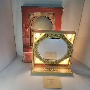 Vintage Gesichter West beleuchteter doppelseitiger Vergrößerungs-Make-up Kosmetikspiegel Rosen - Bild 1 von 11