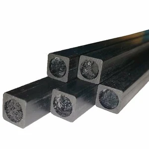 (4) 8mm x 8mm x 1000mm - Pultruded Carbon Fiber - Square Tube-Round Center-... - Picture 1 of 8