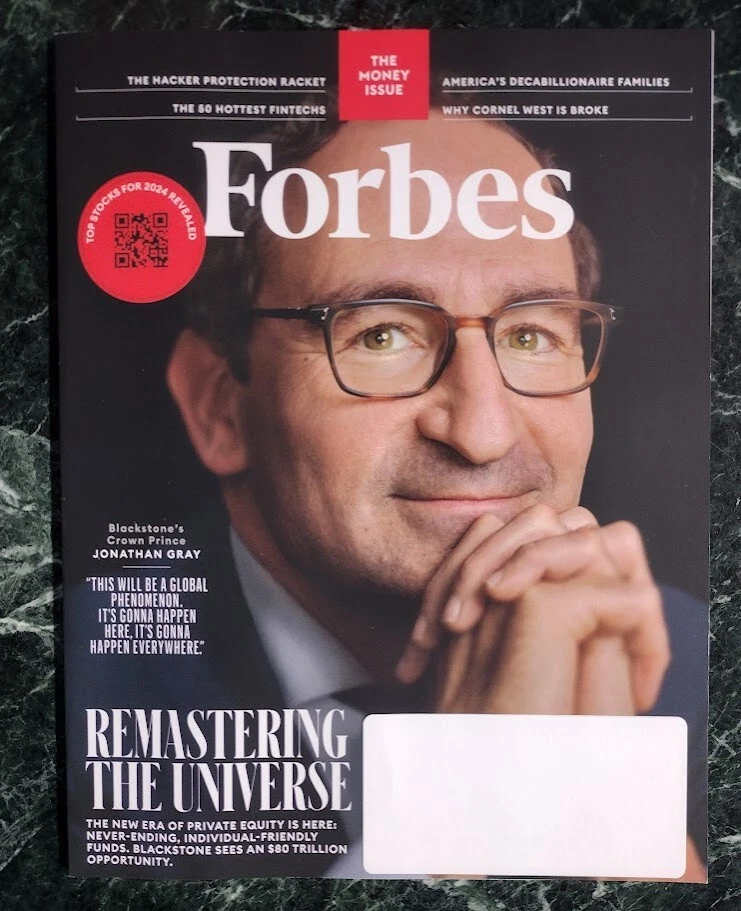Forbes February / March 2024 Blackstone's Crown Prince Jonathan Gray - Like NEW! — 第 1/1 张图片