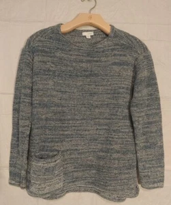 Pure J Jill Tunika Pullover blau weiß marmoriert Damen Gr. Small zierliche Tasche - Bild 1 von 15