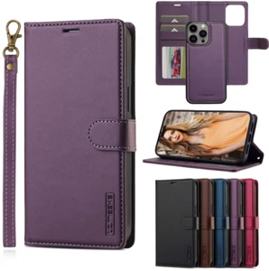 2 in 1 Removable Card Wallet Flip Cover Case For Iphone 16 Pro Max 15 14 13 12 - Photo 1 sur 10
