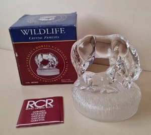 Royal Crystal Rock Wildlife Crystal Families Horses Lead Crystal RCR Italy - Picture 1 of 10