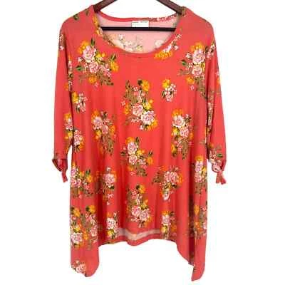 Blusa Camisa Top Bobbie Brooks Damas Talla Grande Elástica Floral Suave Verano Foto 1 de 4