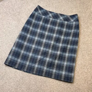 - Talbots Wool Blend Plaid Blue Skirt Classic Timeless Style Office US 10 - Picture 1 of 4