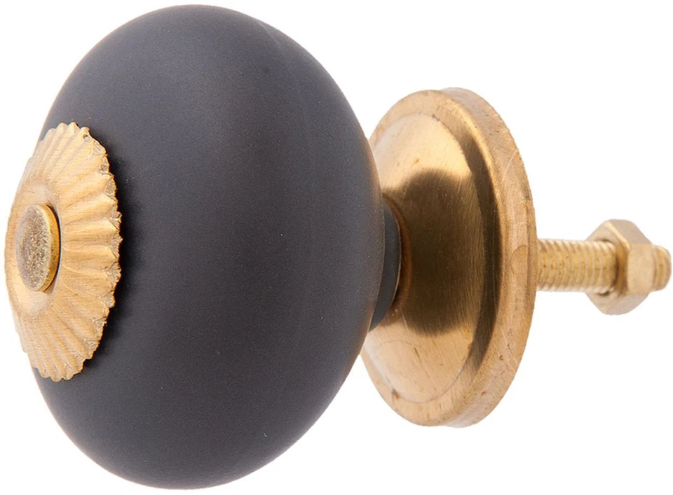 Clayre & Eef 63809 Türknopf Ø 4 cm Grau Keramik Rund - Bild 1 von 1