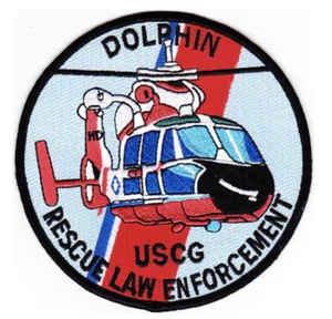 4,75" COAST GUARD HH-65 DELFINRETTUNG STRAFVERFOLGUNGSBEHÖRDEN BESTICKTER AUFNÄHER - Bild 1 von 1
