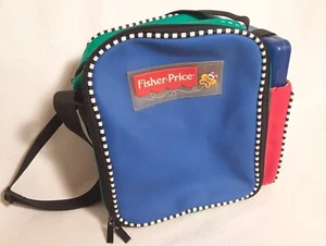 Vintage Fisher Price Kids Bag, Blue Green Red w/ Small Accessory Case Adjustable - Picture 1 of 6
