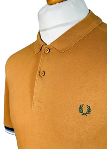 Fred Perry Bradley Wiggins Champion Tipped Polo - Caramel - Size L - 42" Chest - Picture 1 of 8