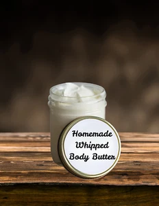 8oz Homemade whipped body butter Natural Scentless & dye free in glass container - Picture 1 of 1