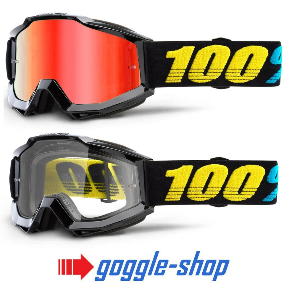 Gafas De Motocross Acurr 2020 100% Percent Virgo Negro - Lente Roja Espejo - Imagen 1 de 1