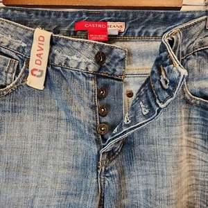Castro Jeans Herren "David" Antique Wash Denim Größe 31 Blau Western Button Fly Y2K - Bild 1 von 7