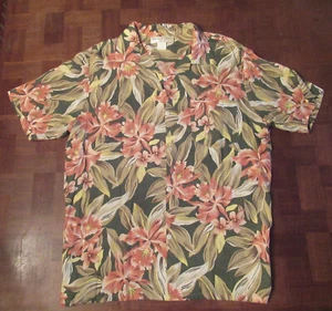 Vtg 80s Maui-Nui orchid pattern button-front Hawaiian-made shirt sz MEDIUM  - Picture 1 of 4