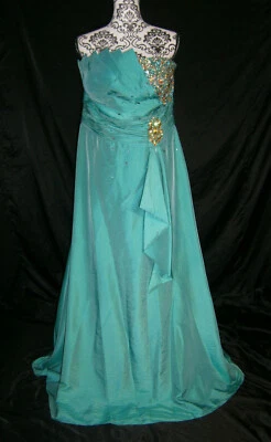 Vestido Colores 18 Verde y Mantón Formal Boda Baile de graduación Brillante Elegante Nuevo con Etiquetas $239 Foto 1 de 4