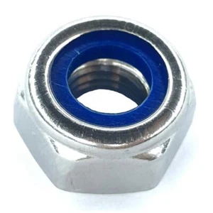 Selbstsichernde Sechskantmuttern Edelstahl VA V2A M5 M6 M8 M10 Stopmutter Polyst - Bild 1 von 5