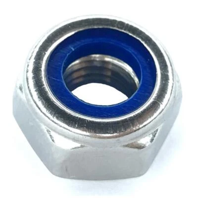 Selbstsichernde Sechskantmuttern Edelstahl VA V2A M5 M6 M8 M10 Stopmutter Polyst - Bild 1 von 4