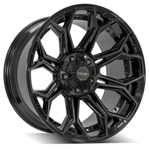 4PLAY Wheel 20x10 5x127 + 5x139.7 Dodge Jeep RAM 4P83 Black Wheel (1) - Picture 1 of 5
