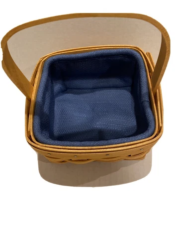 2001 Longaberger Small Square Basket With Liner Cover