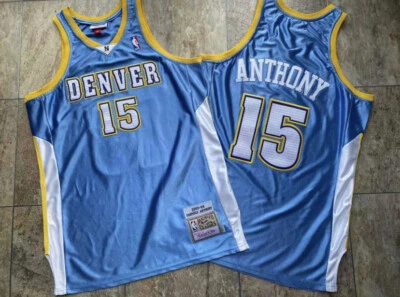 Баскетбольная ретро футболка Denver Nuggets Carmelo Anthony Blue - Изображение 1 из 4