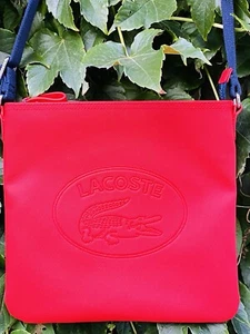 Lacoste Crossbody Messenger Bag Unisex. Sz L1in xW10 xH9 1/2 Preowned - Picture 1 of 19