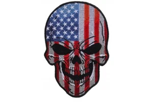 AMERICAN FLAG SKULL USA PUNISHER EMBROIDERED PATCH**FREE SHIPPING** - Picture 1 of 1