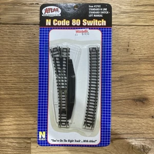 Atlas #2702 Left-Hand Manual Standard Switch Track - N Scale - Code 80 Rails - Picture 1 of 2