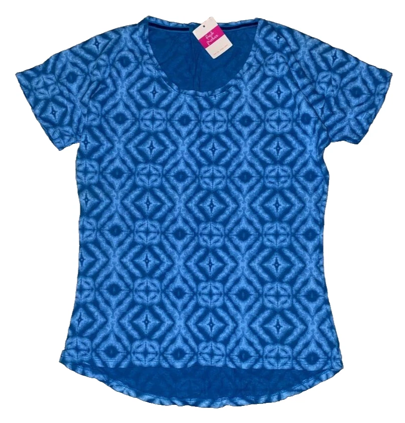Top FRESH PRODUC XSmall Azul Marino Shibori $48 Hannah SS NUEVO CON ETIQUETAS XS Foto 1 de 4