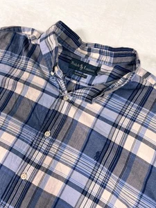 Camisa Ralph Lauren Para Hombre XXL Azul A Cuadros Calce Clásico Manga Corta Con Botones - Imagen 1 de 7
