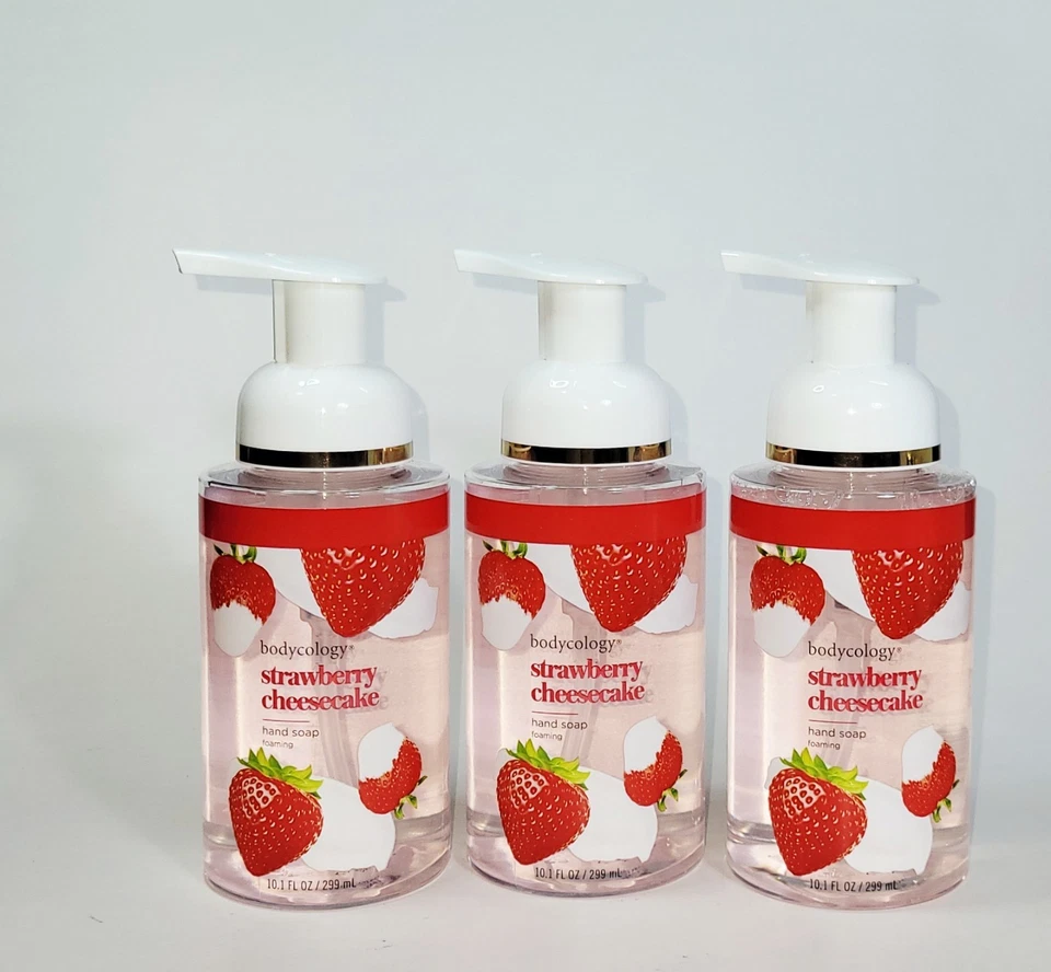 BODYCOLOGY STRAWBERRY CHEESECAKE FOAMING HAND SOAP (Pack 3) - Image 1 of 1