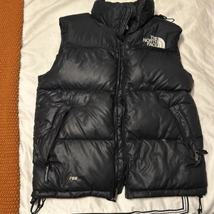North Face 1996 Nuptse 700 Vest Men’s Small goose Down (rare 2-tone Double Black - Picture 1 of 11