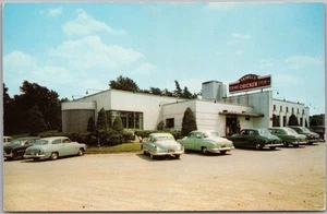 Vintage DYER, Indiana Postkarte TEIBEL'S RESTAURANT Highway 30 / 1950er Autos - Bild 1 von 2