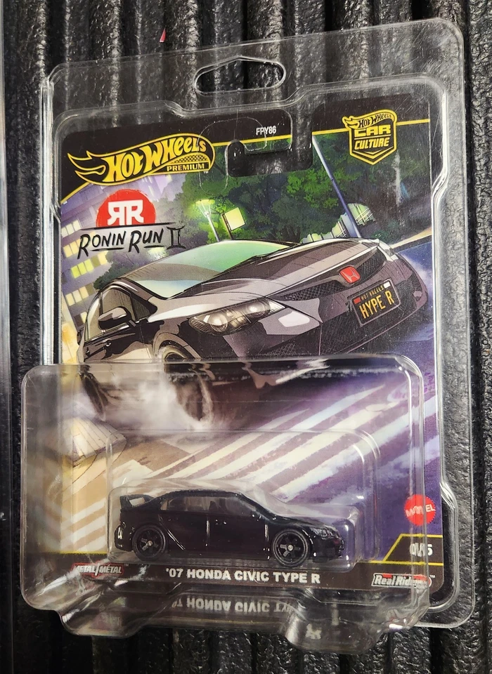 Honda Civic Type R Black Chase 0/5 Hot Wheels Car Culture Ronin Run II '07 Foto 1 de 1