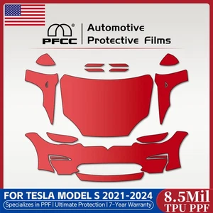 Tesla Model S 2021-2025 Full Front PreCut Paint Protection Film Clear PPF Kit - Picture 1 of 19