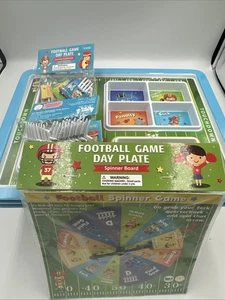 BILBY & Bear Football Game Day Toddler Plate W/ Wipeable Spinner Board - 3 Sets - Picture 1 of 24