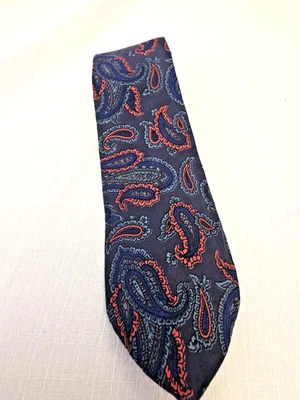 Vintage Tie By Etro from Saks 5th Avenue - Red, Blue, Green Paisley - Image 1 of 4