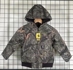 Carhartt Boys Canvas Insulated Hooded Jacket - CAMO/OJ8579-B - Picture 1 of 5