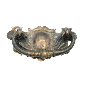 Vintage Steel Drawer Pull Bronze tone Salvage Hardware SINGLE ONLY - Picture 1 of 6
