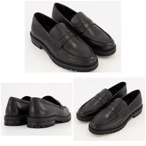 Scarpe slip-on DUNE London da uomo BOSTON X in pelle nera prezzo consigliato £ 120 taglia UK 8/EUR 42 - Foto 1 di 8