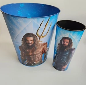 Cinemark Aquaman Lost Kingdom 230oz Tin Popcorn Bucket Tumbler Cup NEW - Picture 1 of 6