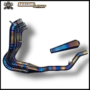 Full Custom Exhaust Blue-Gold Fit For Kawasaki Ninja ZX6R / ZX636 - Picture 1 of 6