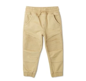 WONDER NATION TODDLER BOY MOTOR JOGGER PANTS W/REINFORCED KNEES SZ 4T NWT BEIGE - Picture 1 of 3