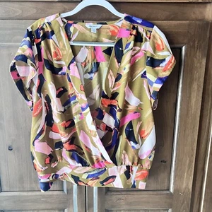 Nine West-Geometric Print W/Elastic Waist Sleeveless Blouse Size XL - Picture 1 of 13