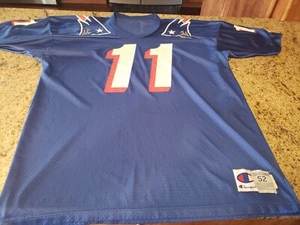Vintage Champion DREW BLEDSOE #11 NEW ENGLAND PATRIOTS Football Jersey - Size 52 - Picture 1 of 9