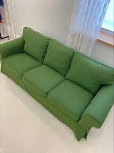 Funda de sofá EKTORP 3,5 asientos IKEA - mezclas de lino suizo/verde - Imagen 1 de 3