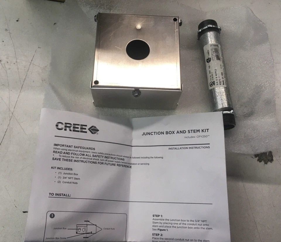 CREE LIGHTING XCC JBOX AND STEM KIT KIT-XCC-JBOX-AND-STEM - Image 1 of 1