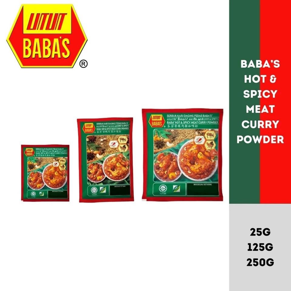 Babas Meat Curry Powder (Serbuk Kari Daging) 25gm X 10 - Image 1 of 1