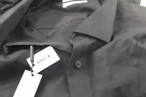 Calvin Klein Big & Tall Button-Up Dress Shirt 18 34/35 Black - Picture 1 of 4