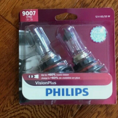 Philips Genuine 9007VPB2 Upgrade VisionPlus Halogen Light Bulb, German Made NEW - Image 1 of 4