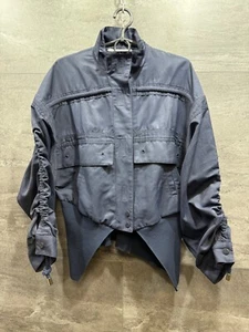 STELLA MCCARTNEY NAVY NYLON BOMBER JACKET SIZE 42 - Picture 1 of 23