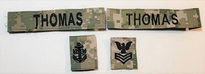 Lot: Wie abgebildet. E-6 USN Parka Tab/ ACU UCP CPO Sew On /2-Name Tags-All Woodland - Bild 1 von 5