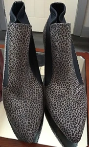 Ladies M & S Insolia Leopard Animal Print Ankle Boots, Size 7 - Picture 1 of 6